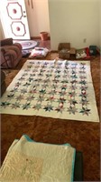 Hand Quilted Vintage Star Patterned Quilt