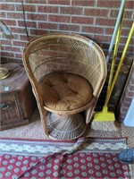 Peacock wicker barrel chair
