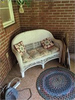 Wicker settee and chair