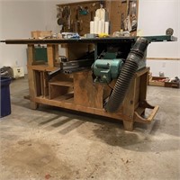 Work Bench w/ Grizzly Table Saw, Grizzly Dust