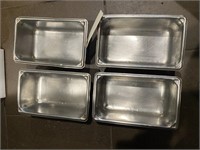 4 pcs-Stainless Steel Warming Tray Pans Medium