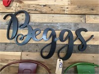 Decorative Wooden Sign Beggs 36" x 19"