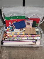 Box lot of Wrapping Paper. Gift Bags and Misc.