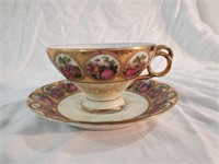 Handpainted LEFTON TEACUP & SAUCER #2. Look at