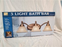 3 Light Bath Fixture with pewter finish &