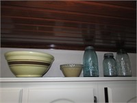 crock bowls & fruit jars