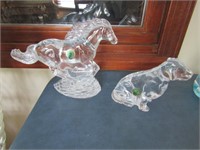 waterford crystal horse & dog