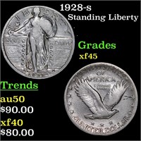1928-s Standing Liberty Quarter 25c Graded xf45 BY