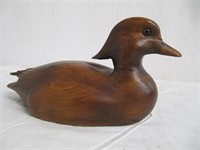 CARVED WOODEN WOOD DUCK DECOY