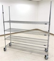 Uline 4 tier wire deck mobile shelving,