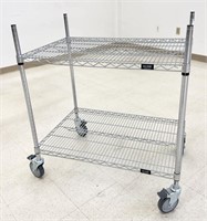 Uline 2 tier wire deck mobile shelving,