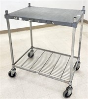 Amco rolling cart with a polymer top shelf