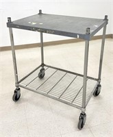 Amco rolling cart with a polymer top shelf