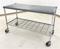 Amco rolling cart with a polymer top shelf