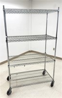 4 tier wire deck stem caster cart, 80" tall