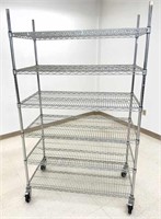 6 tier wire deck stem caster cart, 80" tall