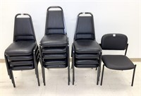 13 Vicro M-8926 stack chairs, some show tears,