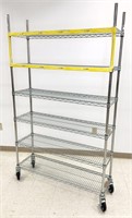 6 tier wire deck stem caster cart,