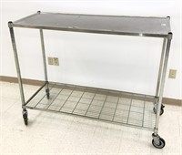 Amco two tier rolling cart. Top shelf is stainless