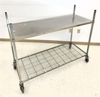 Amco two tier rolling cart. Top shelf is stainless