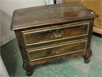 Night Stand w/ Floral Pulls, 2-Drawer