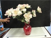 Rose Floral in Red Vase