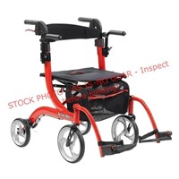 Drive Medical Nitro Duet Transport Chair, Red