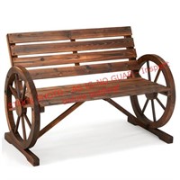 JOMEED Rustic Wooden Wagon Wheel Bench