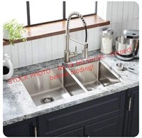32in Ortega 32X20 Double Bowl Stainless Steel Sink