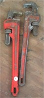 (2) Ridgid 18" heavy duty pipe wrenches.
