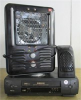 (2) Almost new camper heaters and (1) Samsung VCR