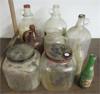 (9) Piece vintage bottle/canister collection.