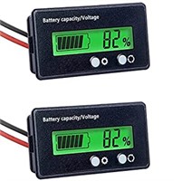 2pcs Universal Battery Monitor, Battery Capacity