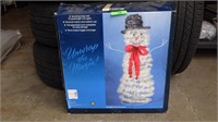 52" LIGHTED JIGGLE TINSEL SNOWMAN- WORKS
