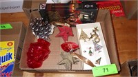 COSTUME JEWELRY, ORNAMENTS, CHRISTMAS VHS TAPE