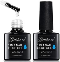 Gelike EC 2Pcs Nail Glue Gel 6 in 1 for Acrylic