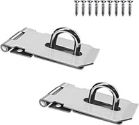2Pcs Stainless Steel Gate Lock Hasp, Safety Pack