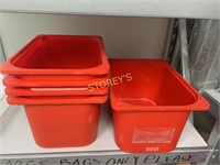 5 Red Ikea Trofast Storage Bins - 12 x 16 x 8