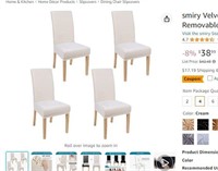 smiry Velvet Stretch Dining Room Chair Covers