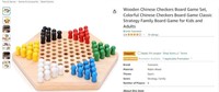 Wooden Chinese Checkers Board Game Set