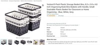 Yesland 9 Pack Plastic Storage Basket Bins