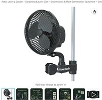Growbuds 6 Inch Oscillating Clip-On Fan For Grow