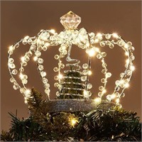 PEIDUO Christmas Jeweled Crown Tree Topper