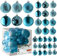 36 Piece Acid Blue Christmas Ball Ornaments