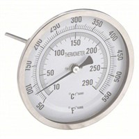 PK 2 Dial Thermometer: Adj-Angle, 50° to 550°F/10°