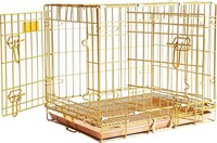 Gold Folding Design Dog Crate with Pull Out Tray
