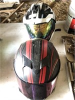 Two Motorcycle Helmets
