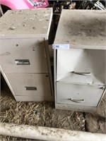 2 2-Drawer Metal File Cabinets