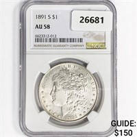 1891-S Morgan Silver Dollar NGC AU58