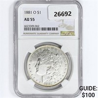 1881-O Morgan Silver Dollar NGC AU55